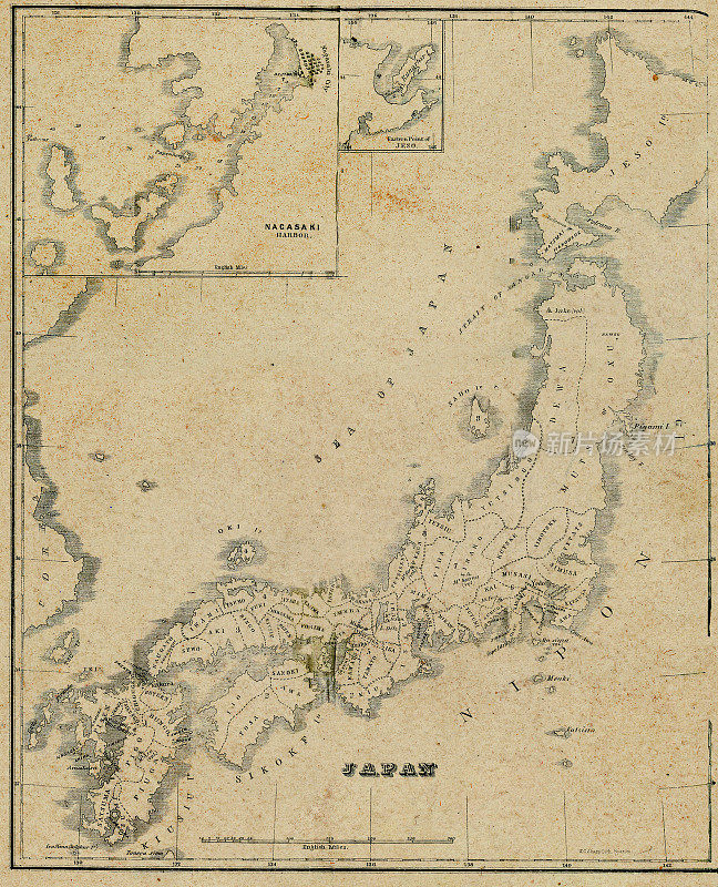 日本古董地图- 19世纪